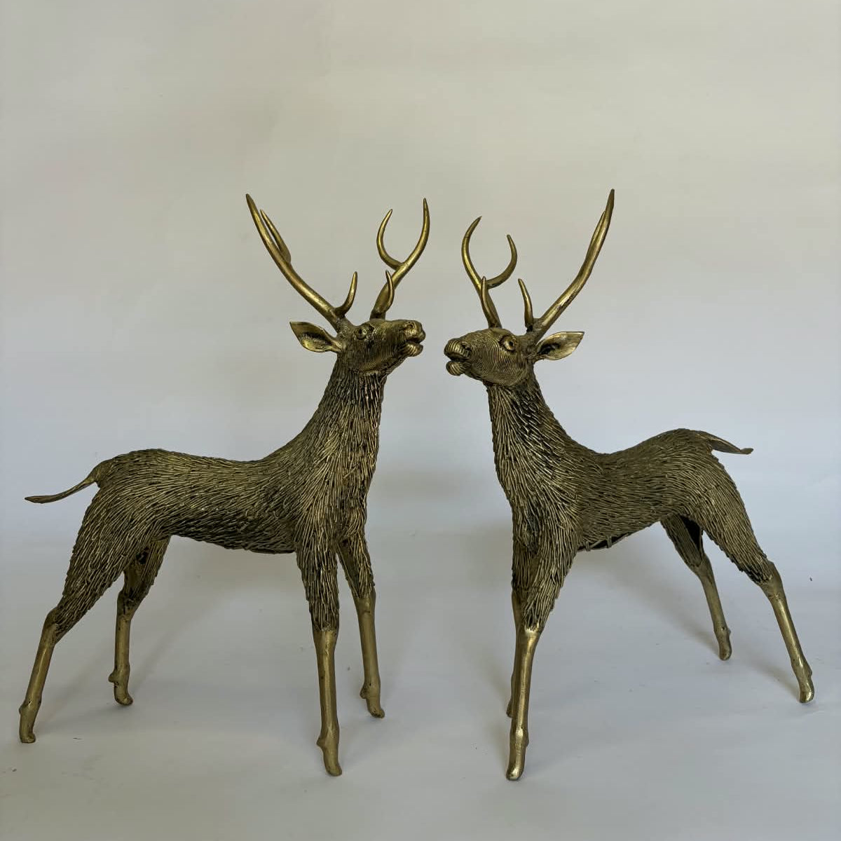 Dhokra Big Threaded Deer Pair