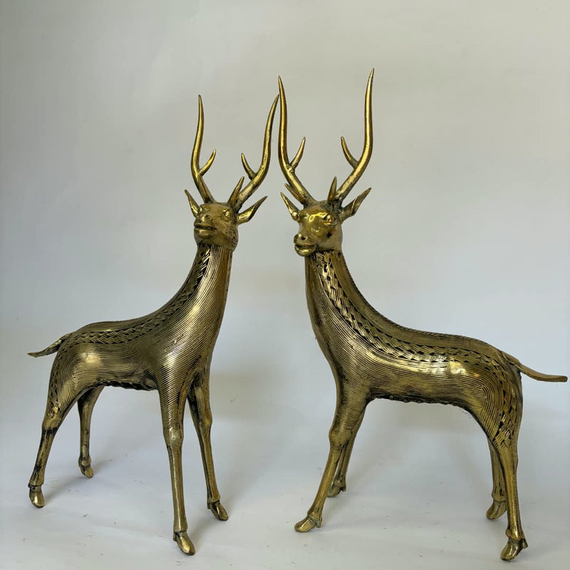 Dhokra Big Deer Pair(Standing)