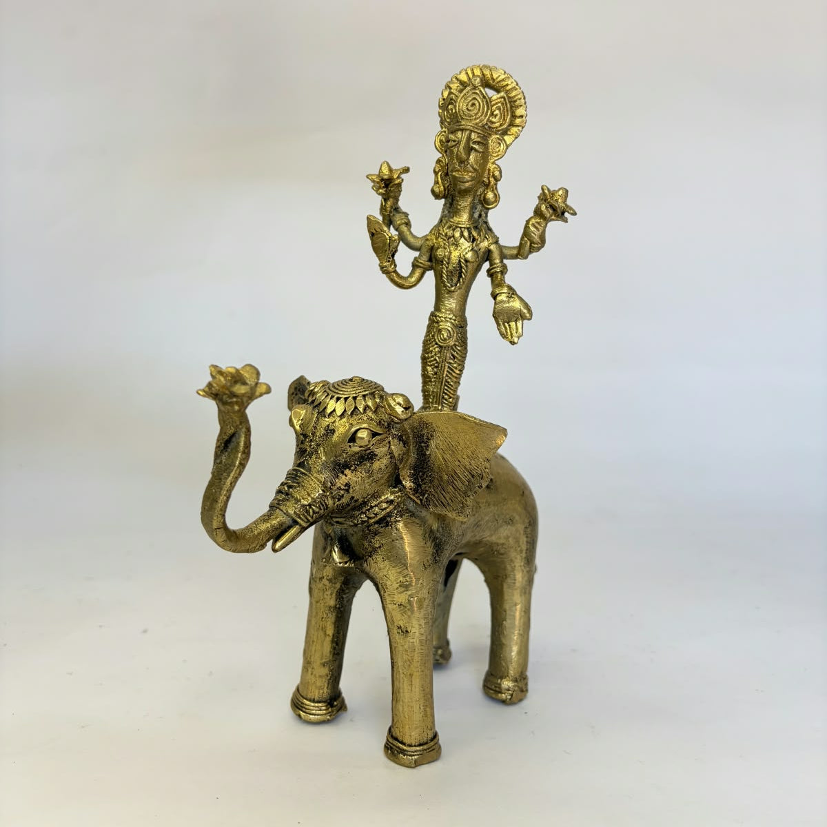 Dhokra Elephant With Goddess Lakshami
